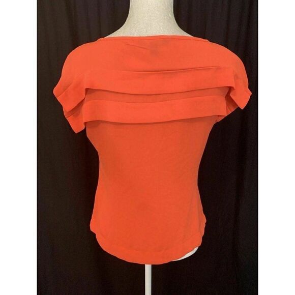 Banana Republic Solid Red Orange Short Sleeve top - Picture 4 of 7